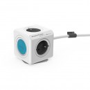 Síťový kabel 230V prodlužovací, CEE7 (vidlice)-POWERCUBE, ovládání hlasem, 1.5m, EXTENDED SMART HOME, šedý, POWERCUBE, 4 zásuvky, 