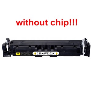 Kompatibilní toner pro HP 220X/W2202X-No Chip! Yellow POZOR kazeta bez čipu 5500 stran