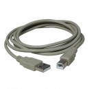 Kabel USB (2.0), USB A M- USB B M, 5m, šedý, Logo
