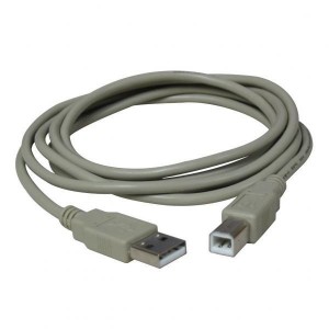 Kabel USB (2.0), USB A M- USB B M, 5m, šedý, Logo