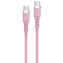 Powerton ENERGY PASTEL EDITION Kabel USB-C, 100W, 1m, silikonový, růžová