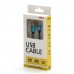 Kabel USB (2.0), USB A M- USB micro B M, 2m, 480 Mb/s, 5V/1A, modrý, Logo, box, nylonové opletení, hliníkový kryt konektoru