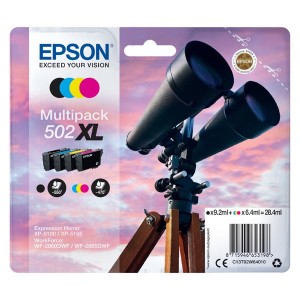 Epson originální ink C13T02W64010, 502XL, T02W640, CMYK, 3x6.4/9.2ml, Epson XP-5100, XP-5105, WF-2880dwf, WF2865dwf