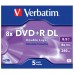 Verbatim DVD+R, 43541, DataLife PLUS, 5-pack, 8.5GB, 8x, 12cm, General, Double Layer, jewel box, Scratch Resistant, bez možnosti p