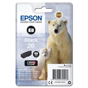Epson originální ink C13T26114012, T261140, photo black, 4,7ml, Epson Expression Premium XP-800, XP-700, XP-600