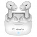 Defender Twins 903, sluchátka s mikrofonem, ovládání hlasitosti, bílá, špuntová, BT 5.0, TWS, nabíjecí pouzdro typ bluetooth