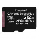 Kingston paměťová karta Canvas Select Plus, 512GB, micro SDXC, SDCS2/512GBSP, UHS-I U1 (Class 10), bez adaptéru, A1