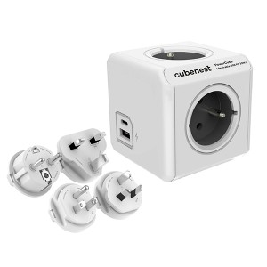 Cubenest - PowerCube, ReWirable USB PD 20W, A+C, šedá, POWERCUBE, 4x zásuvka USB C+A, Power Delivery 20W