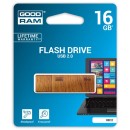 Goodram USB flash disk, USB 2.0, 16GB, UEC2, hnědý, UEC2-0160N0R11, nové papírové balení podpora OS Win 7