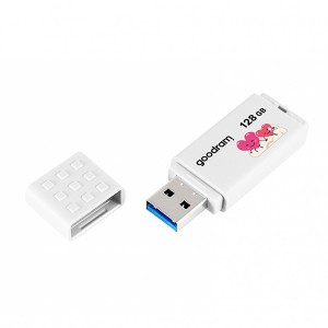 Goodram USB flash disk, USB 2.0, 128GB, UME2, bílý, UME2-1280W0R11-V, USB A, s krytkou