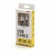 Kabel USB (2.0), USB A M- USB micro B M, 1m, 480 Mb/s, 5V/2A, stříbrný, Logo, box, nylonové opletení, hliníkový kryt konektoru
